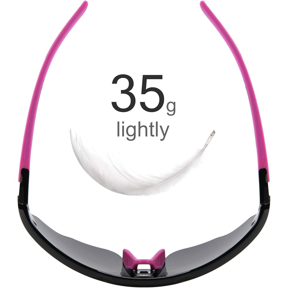 [Karsaer] TR90 Sports Sunglasses, Polarized Riding Sunglasses, MTB/Fishing, Baseball, Bicycle, UV Protection, 4 Lenses Included B7053