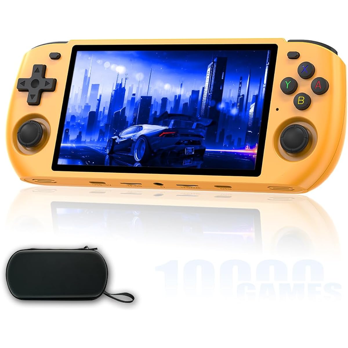 EWDGOES RGB10MAX 3 Handheld Game Console 5" IPS RK3566 4000mAh 2.4GWF BT Preinstalled Retro System 16+64GB with Portable Case Transparent Black