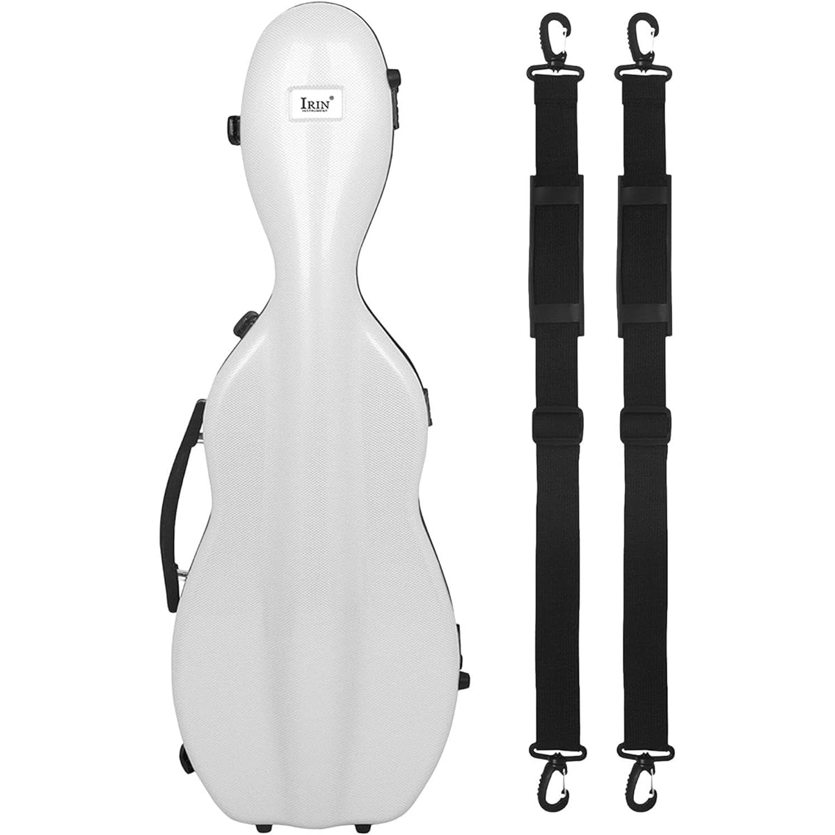 KOWAKU Violin Hard Case Portable Violin Carrying Bag Violin Storage Box with Built-in Thermometer for Beginners, White Checkered