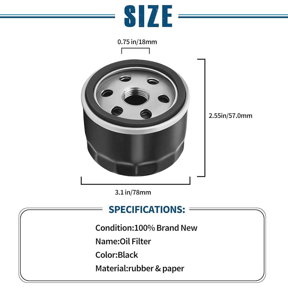 Oil Filter 49065-7007 49065-0721 12 050 01-S 492932s 481V FS for Kawasaki FR691V FR651V FR730V FX600V FR541V FR600V FX600V FS730 FX600v FS451V FS. 691V FS651V 4-stroke engine FB460V (4 pieces)