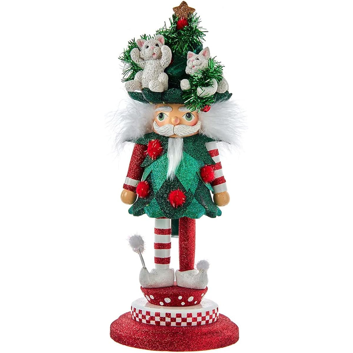 Hollywood Nutcracker Hollywood Cat Wooden Hat Nutcracker 14" Multicolor