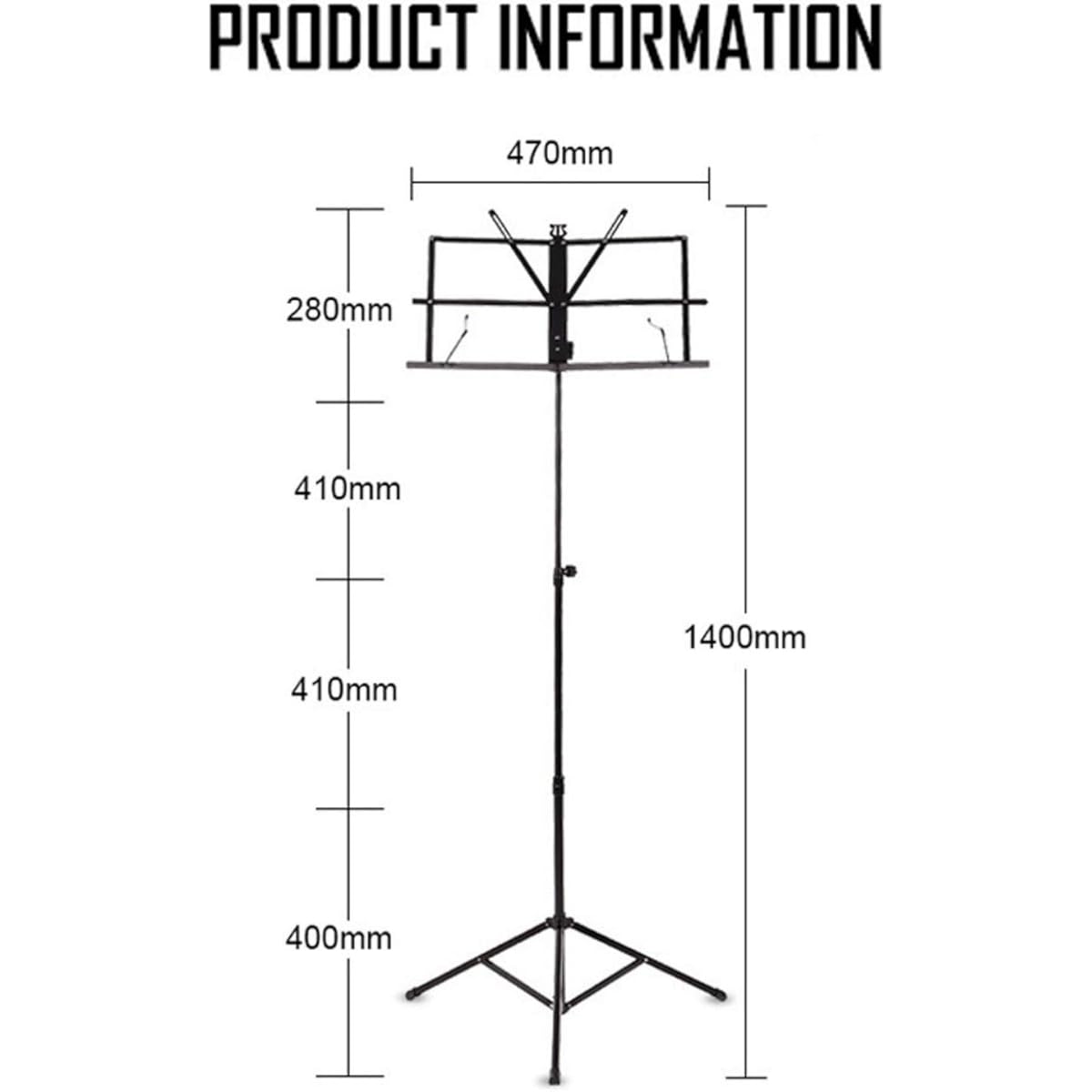 Music stand, music stand, folding music tripod stand for school, lightweight, easy to carry, sturdy