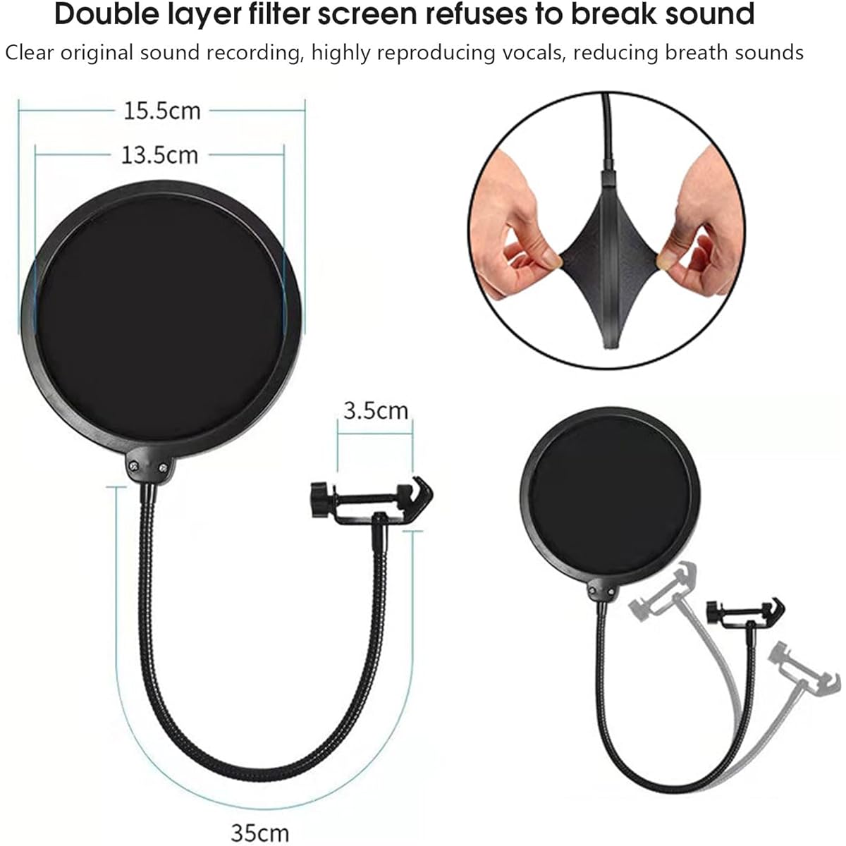 FULPMUTY Gaming Live Streaming Microphone Stand with Adjustable Arm - Perfect for Video, Gaming, Conferences, Broadcast, and Studio (Mic Boom Arm)