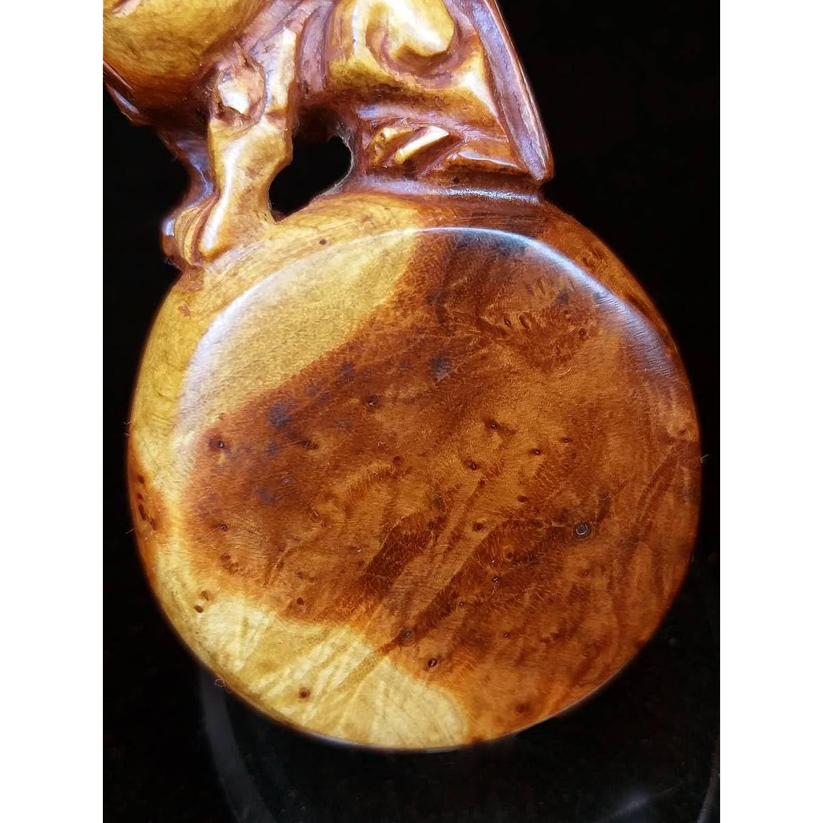 Shou Natural's highest-grade rare product Ma Li wood without dirt root nodules (red core old material) handmade Yun extra large high-carved root drum with lion head 3
