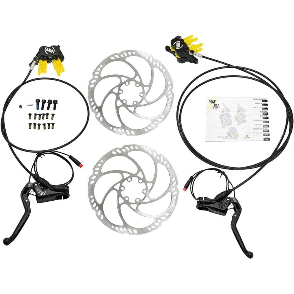 Magura MT5e E-Brake 4-Piston Hydraulic Disc Brake Set w/ 180mm Rotors (F+R), MG2598