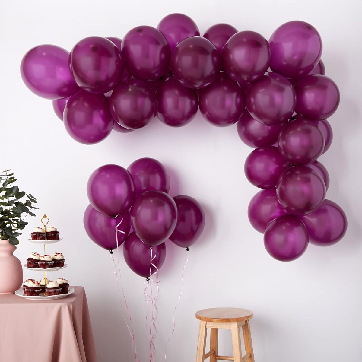 DIY Blush Burgundy Balloon Garland Kit (124 Pieces)