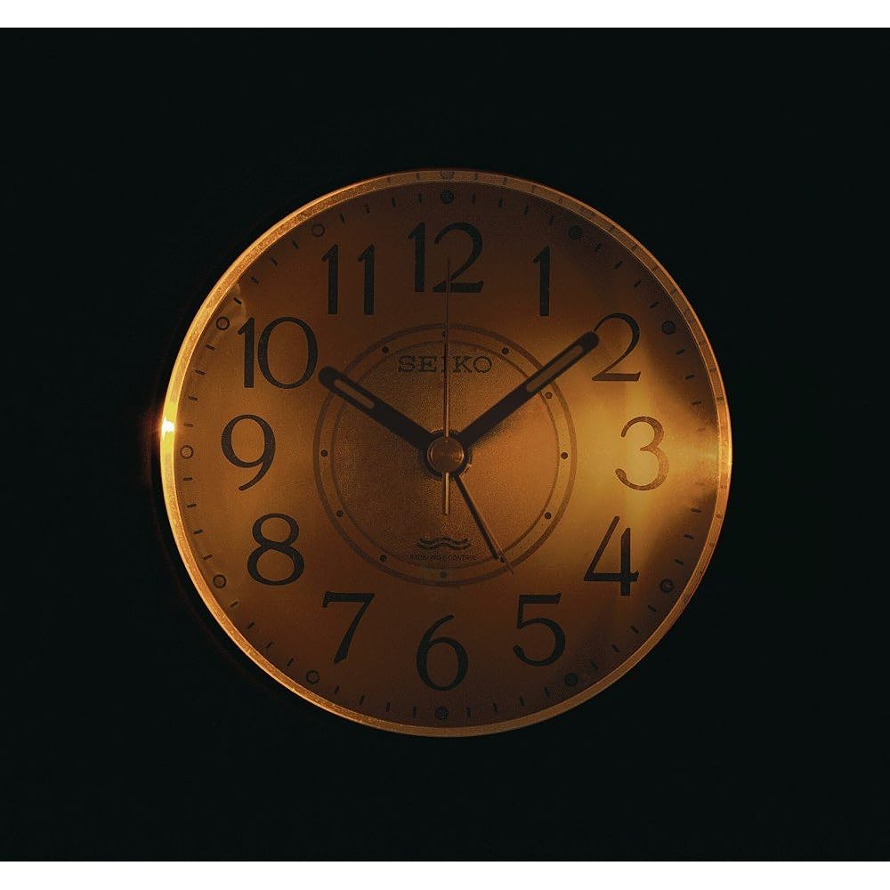 Seiko clock alarm clock automatic lighting radio wave analog visible even at night brown metallic KR331B SEIKO