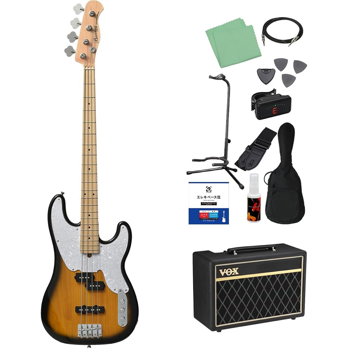Bacchus BTB-PJ/M 2TS 2-tone sunburst bass beginner 12-piece set [with VOX amp] Precision bass type Bacchus