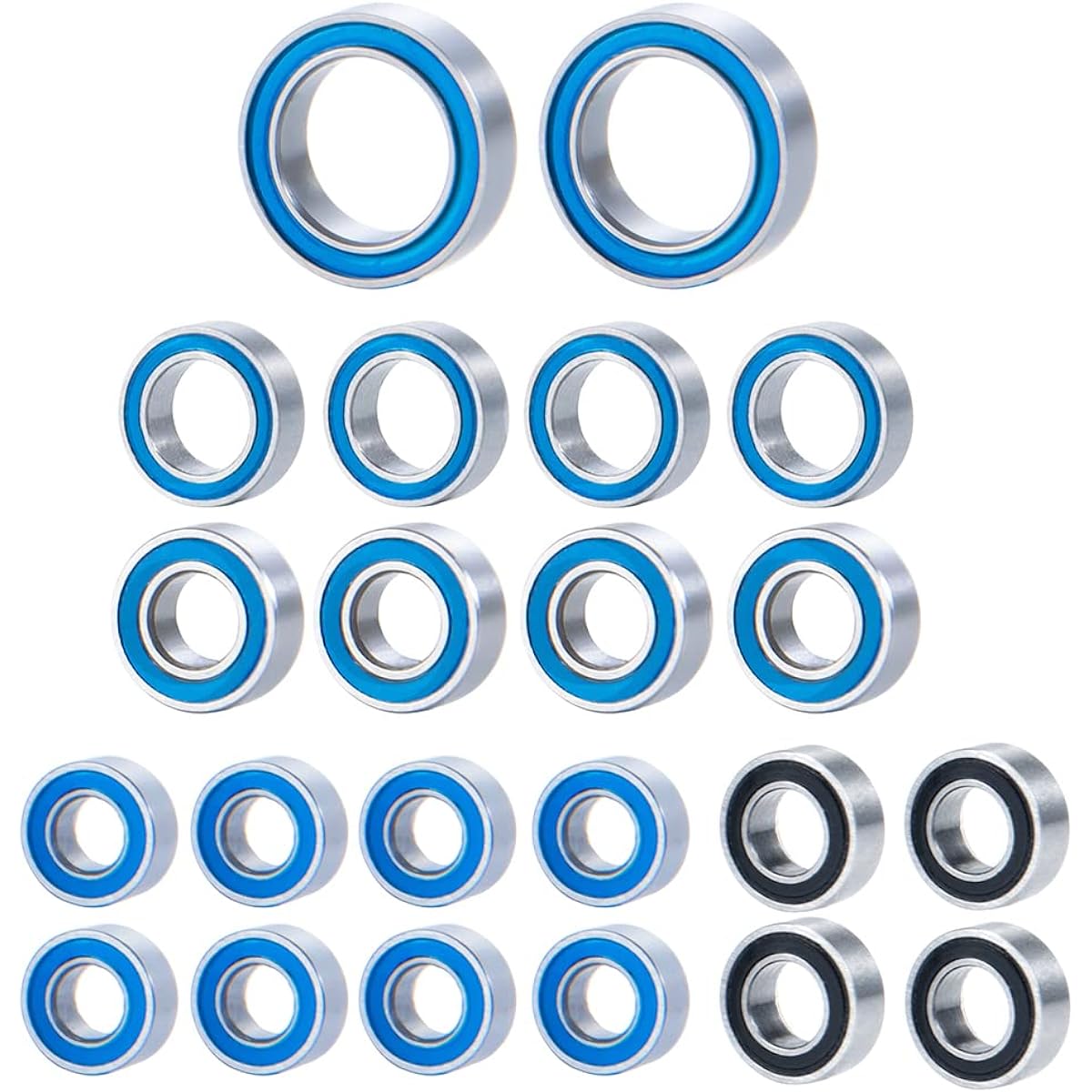 WEFEINO 22pcs Metal Wheel Hub Axle Blue Sealed Bearing Kit for 1/18 TRX-4M Bronco RC Crawler Car