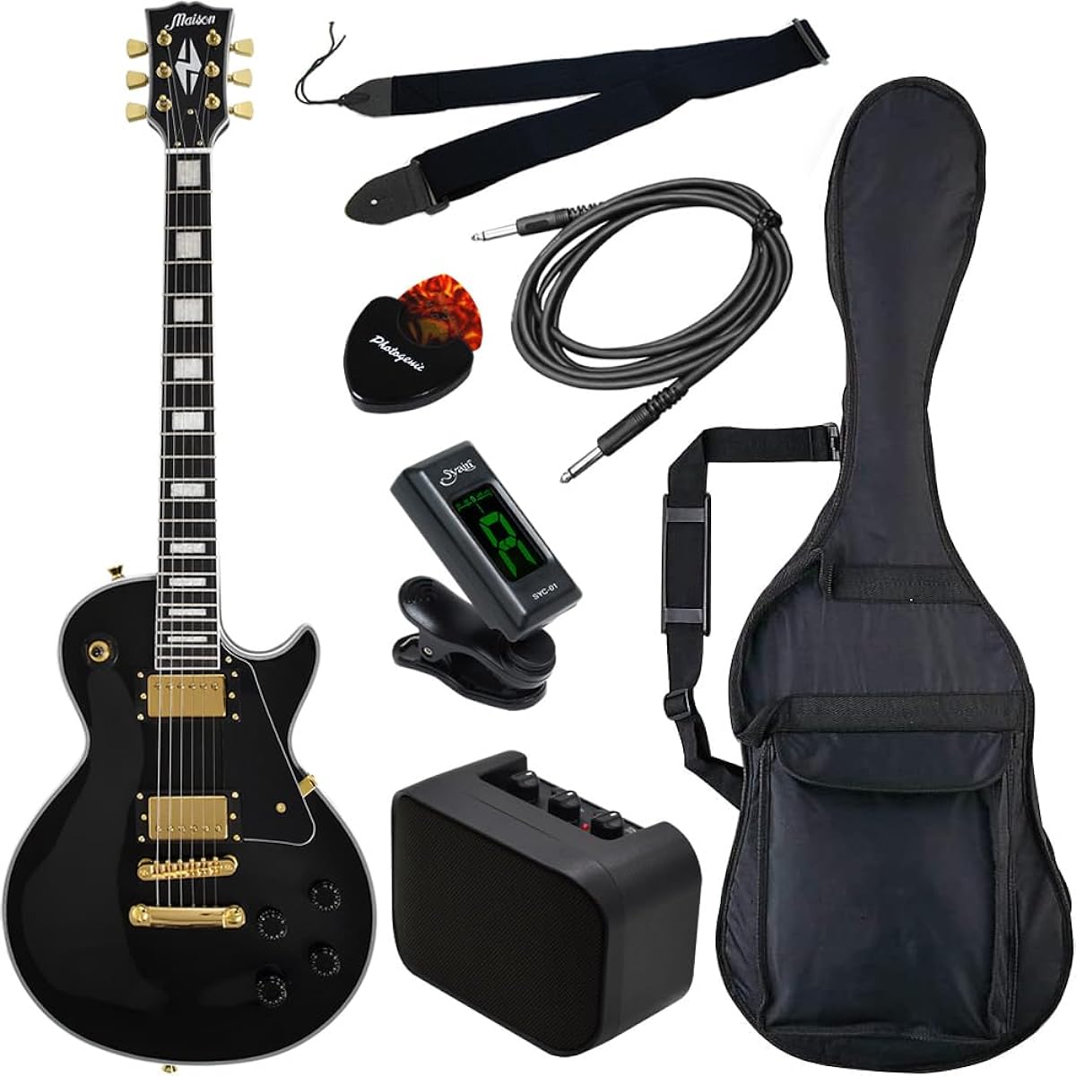 Maison Les Paul Electric Guitar LP-38C/BK Black Beginner's Basic Set