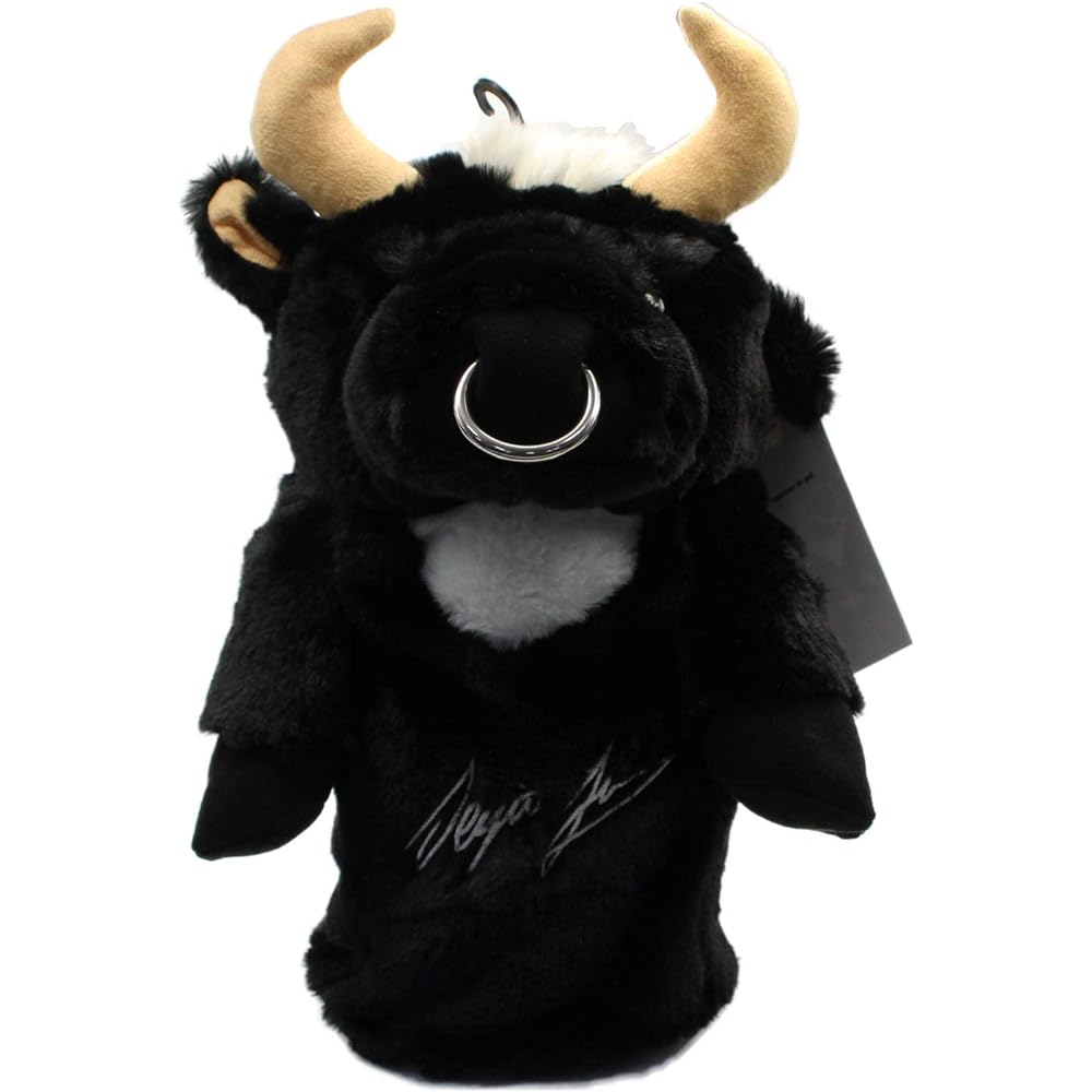 Hokushin Trading HTC Golf Head Cover Black for Driver [460cc Compatible] Sergio Garcia Bull Professional Specification Cow WHC1776