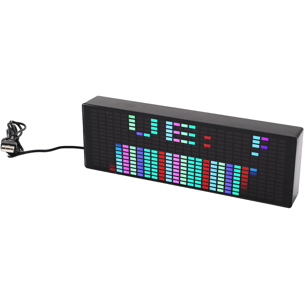 Fydun Music Spectrum Display 384 RGB LED 20 Dynamic Effects 7 Color Effects Music Spectrum Analyzer Indicator 5V 1624 Segments Rhythm Light Level Voice Sensor