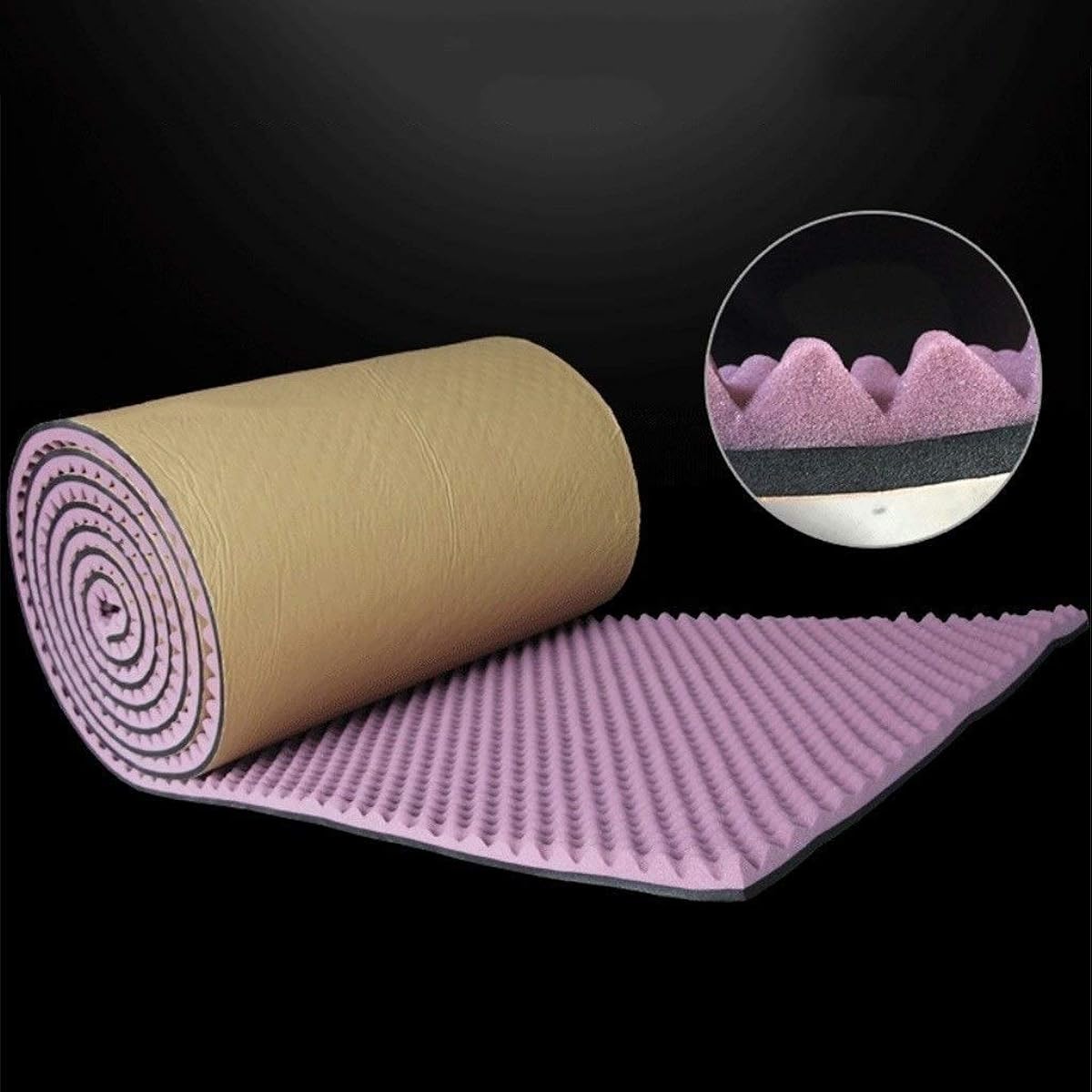 Anti-Noise 5M Family Sound Absorbing Cotton Indoor Anti-Noise Acoustic Panel Cinema Recording Studio Soundproofing Foam Household Goods (Purple) (Black)