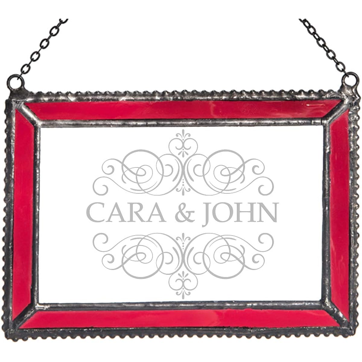 Personalized Christmas Ornament First Christmas Wedding Ornament Mr Mrs Couple You and Me 2020 Baby's 1st Red Stained Glass Suncatcher J Devlin ORN 266-1 EO106
