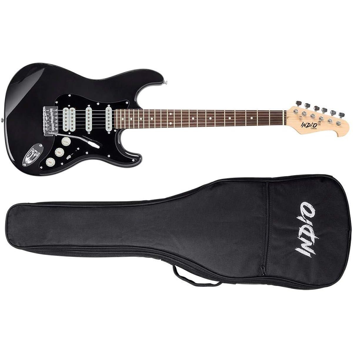 Monoprice 6-String Solid Body Electric Guitar Ambidextrous Black (610370)