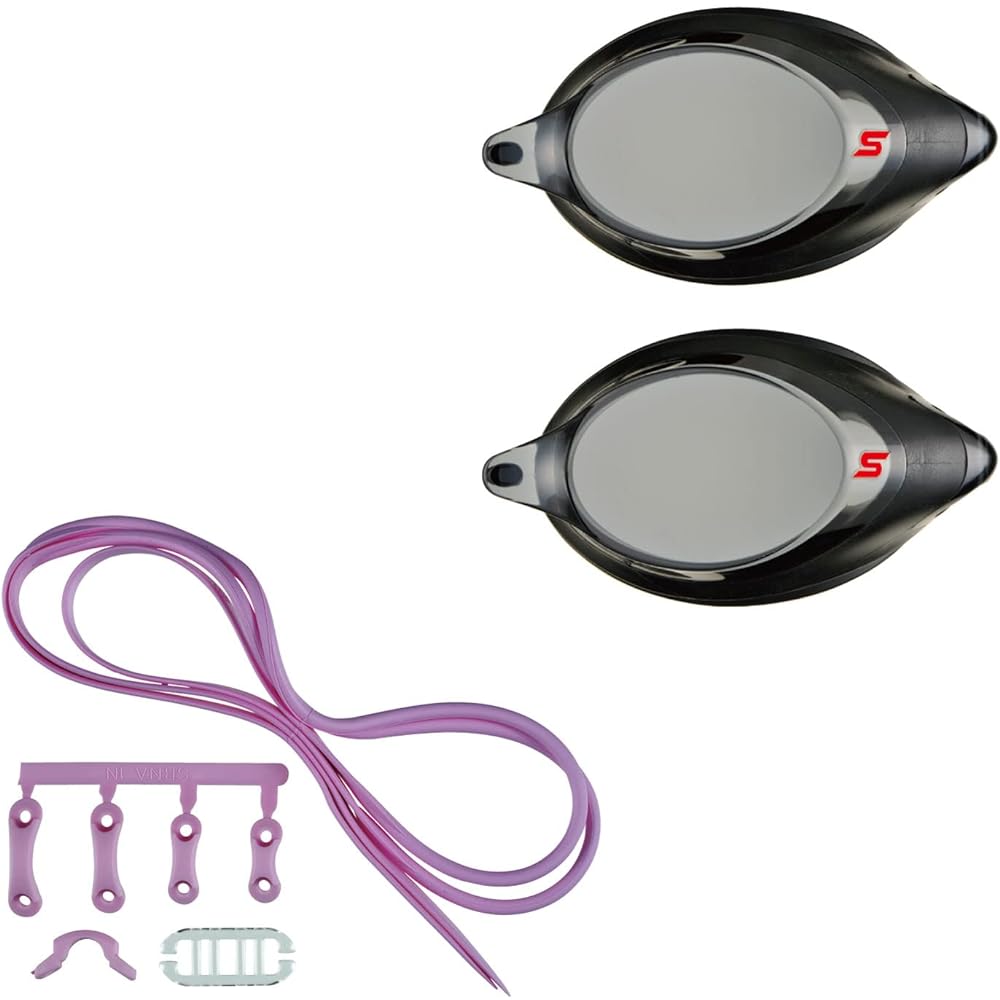 SWANS Made in Japan Prescription Swimming Goggles Racing with Cushion Adult Lens x 2 SPXCL-NPAF/MPAF Frequency S-2.00~S-7.00 + Parts PS-SR2