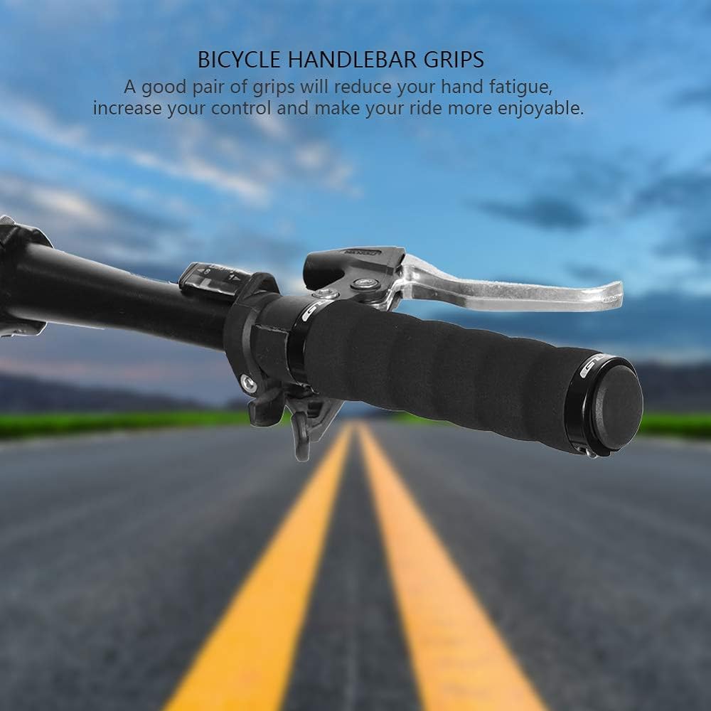 Handlebar grip for bicycles, sponge grip, compatible with 22mm diameter, flexible and comfortable, easy to grip, shock absorption, anti-slip, reduces fatigue, left and right set, easy to install