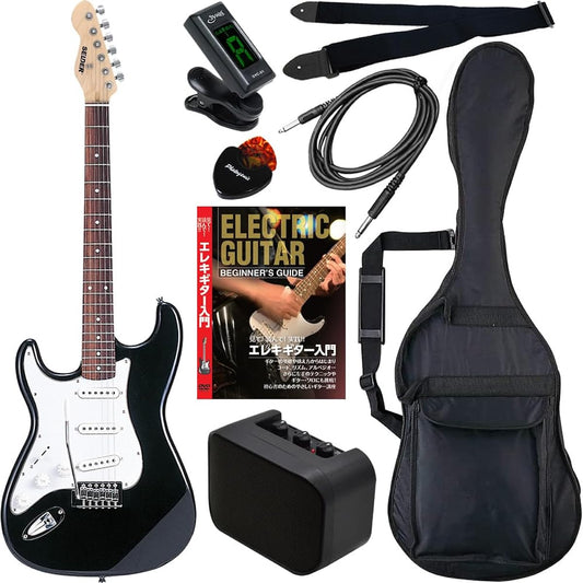 SELDER Electric Guitar Stratocaster Type Sakura Musical Instruments Original ST-23LH/BK Beginner Introductory Limited Set Lefty For Left-handed