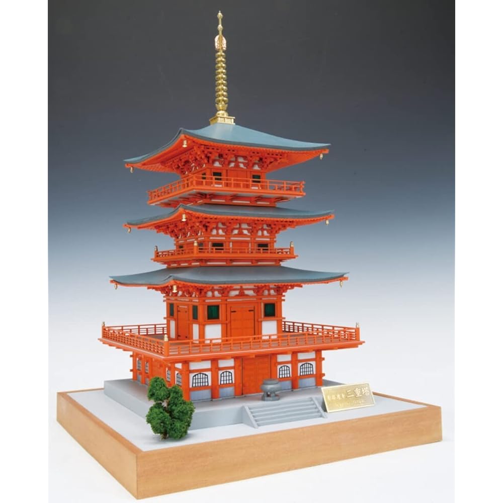 Woody Joe 1/75 Seigantoji Temple Three-storied Pagoda Wooden Model Assembly Kit