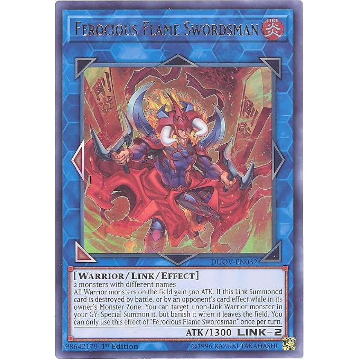 Ferocious Flame Swordsman DUOV-EN032 Ultra Rare 1st Edition
