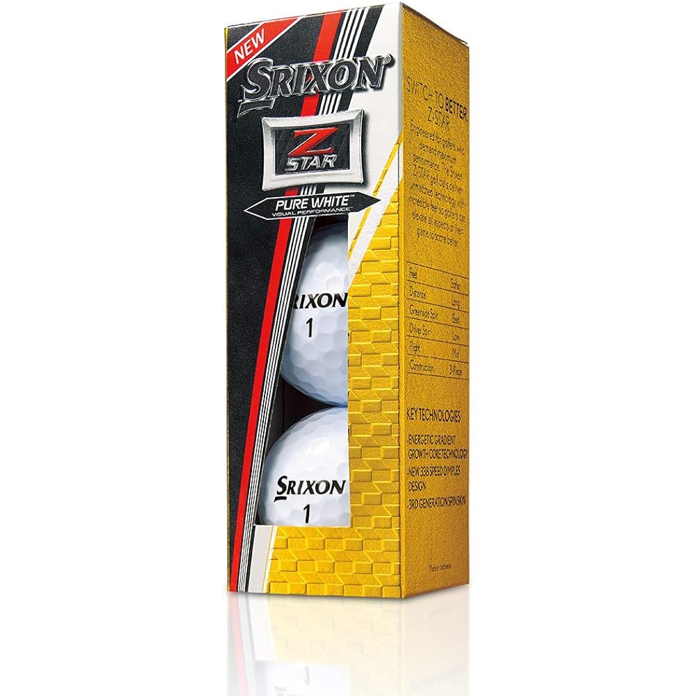 SRIXON Golf Ball Z-Star Z-Star Golf Ball 3-Piece Construction 2017 Model (1 Dozen) Parallel Import White 3-Piece Construction