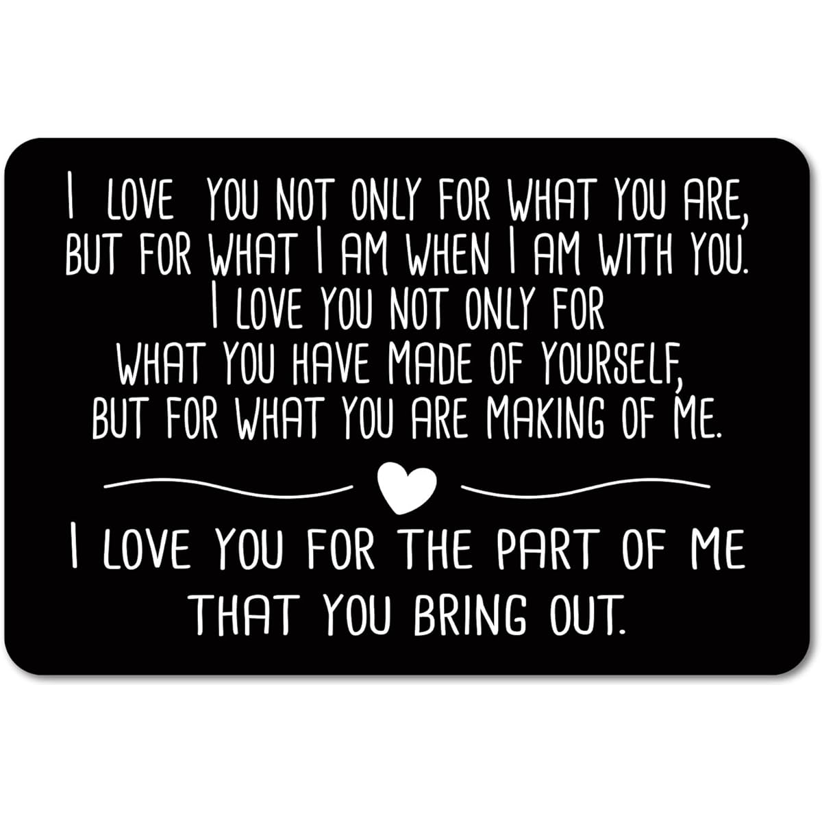 SWITHOM I Love You Metal Wallet Insert Cards Ideas for Boyfriend Engraved Wallet Inserts Husband Gifts Mini Love Notes Wedding Gifts for Husband Valentine's Day Gifts