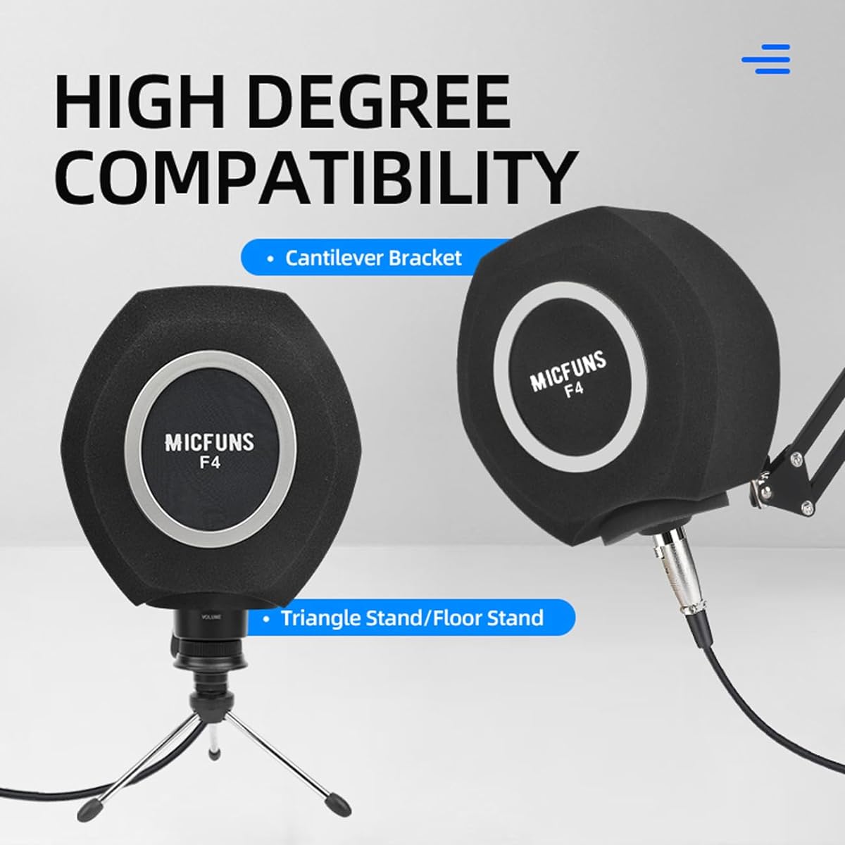 Micfuns F4 Microphone Windscreen Pop Fritter (Black)