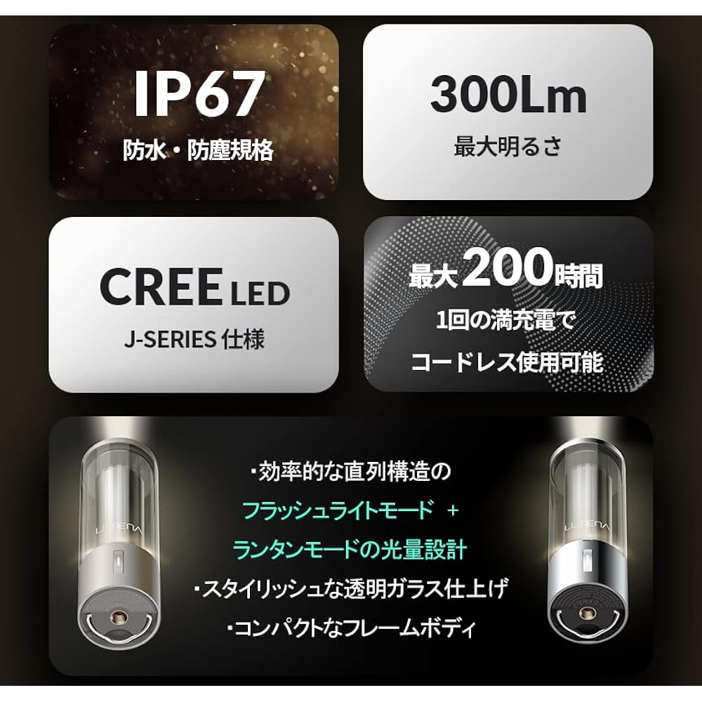 [With dedicated charging adapter] M3 (M3) Beige Outdoor Lantern Solo Camping Set Camping Gear Beginner M3-BG LED Lantern LUMENA [Japanese Genuine Product]
