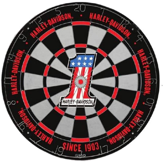 HARLEY-DAVIDSON #1 Logo Tournament Dartboard - Black & Red, 18 in. 61982