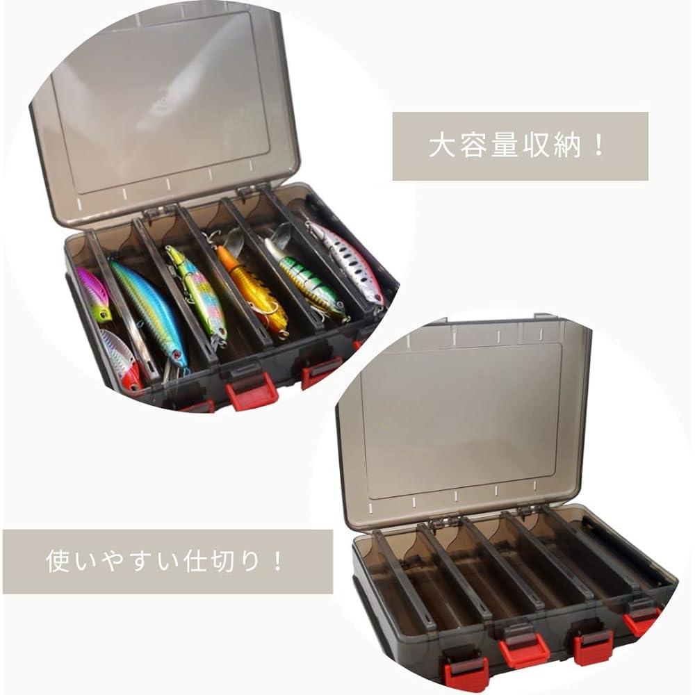 [RioSole] Tackle Box Fishing Lure Worm Minnow Storage Box Tackle Case Large Capacity Set of 3