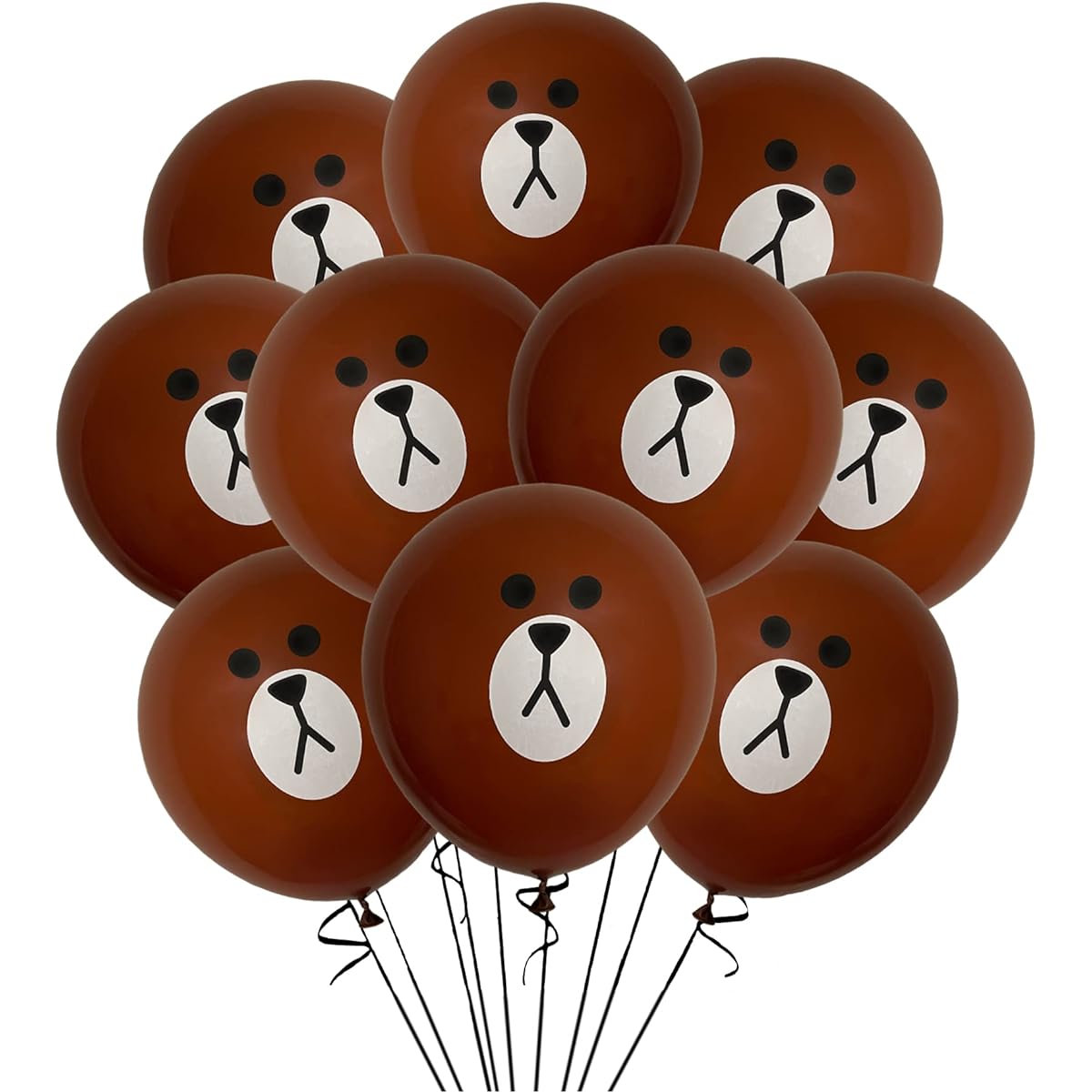 Bear Balloons Set 12pcs Standard Size 12 Inch Latex Teddy Bear Cute Party Decoration Ideas Animals