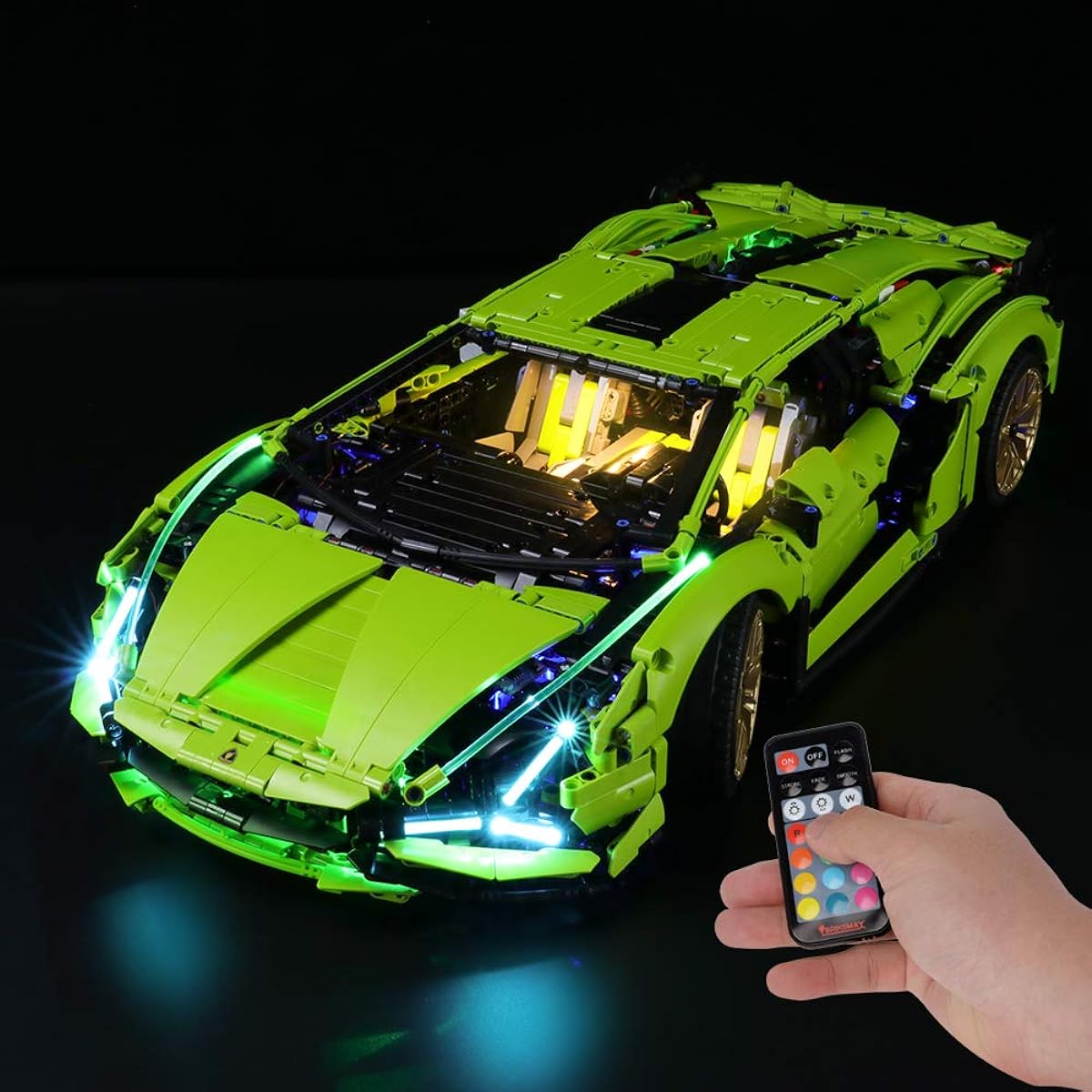BRIKSMAX LED Light Kit for Lamborghini Sián FKP 37 - Compatible with Lego 42115 (Lego Set Not Included)