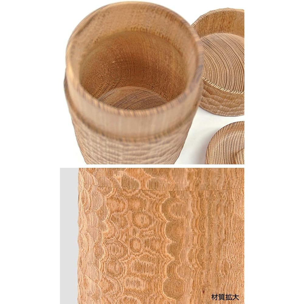 Nankai Tsusho Rokusan Wooden Tea Caddy Itto Carved Brown Size: Approximately φ7.3 H12.5 0721-001