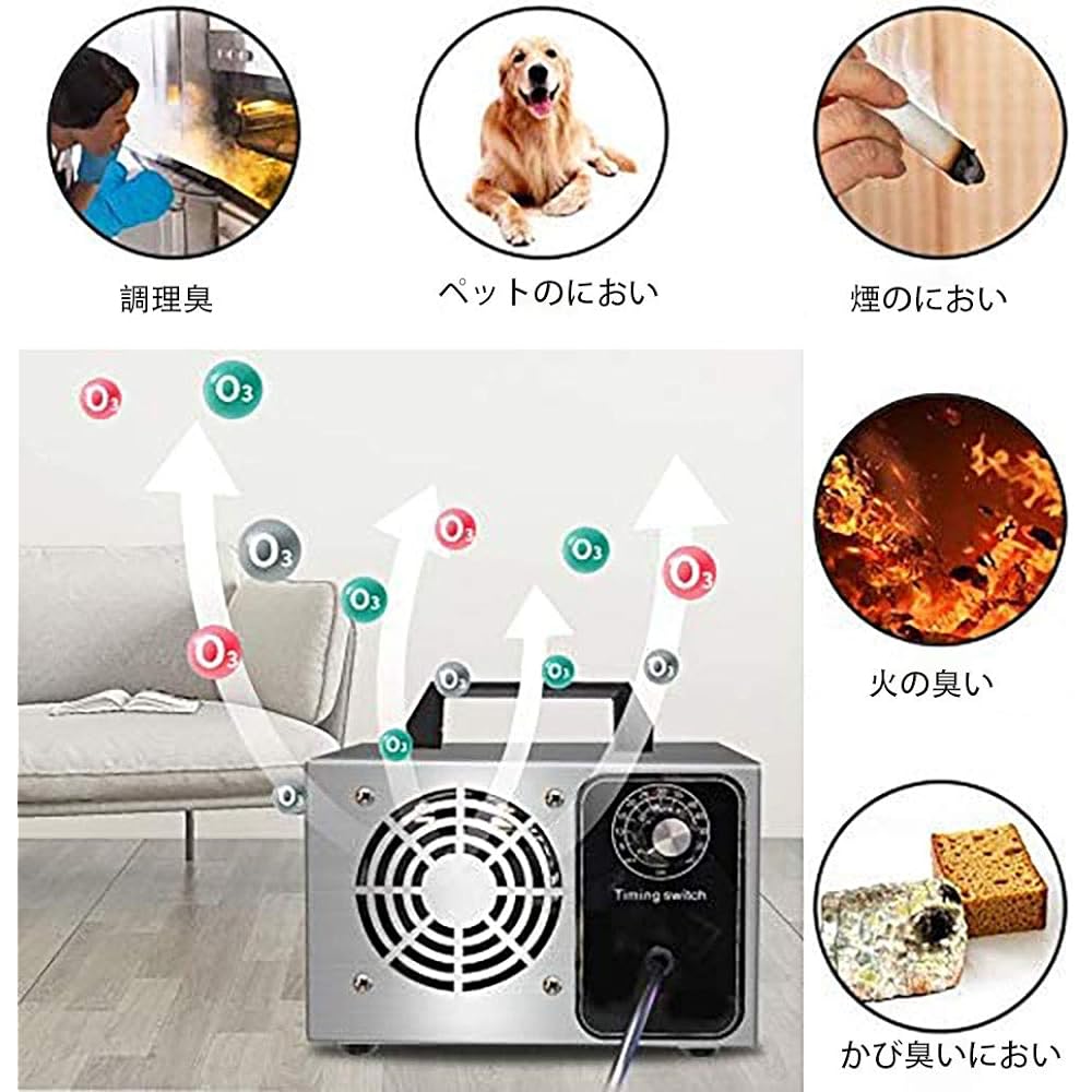 Ozone Generator Ozone Deodorizer 60 Minute Timer Air Purifier for Commercial Use and Home Use PSE Certified (28000mg/h)