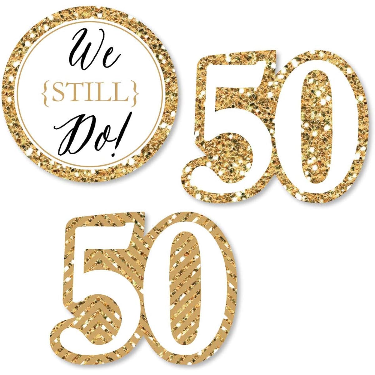 Big Dot of Happiness We Still Do - 50th Wedding Anniversary - DIY Party Cutouts - 24 Count