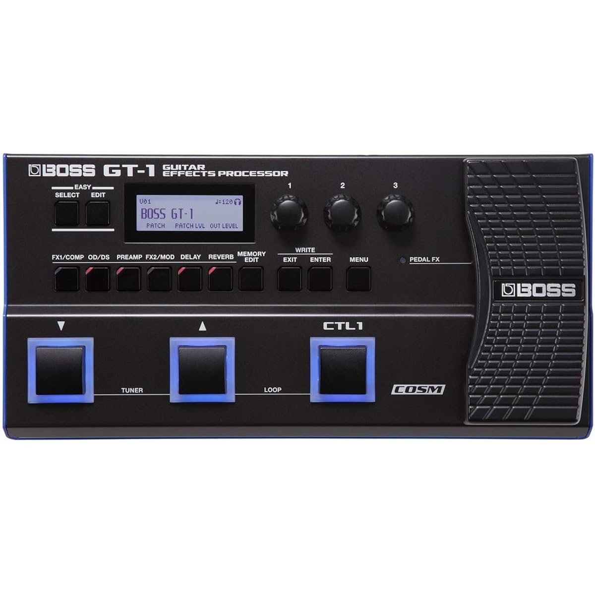 BOSS GT-1 Multi-Effects Pedal, Genuine Adapter, GT-1, Textbook Set [Shielded Cable and Sleeve Case Included]