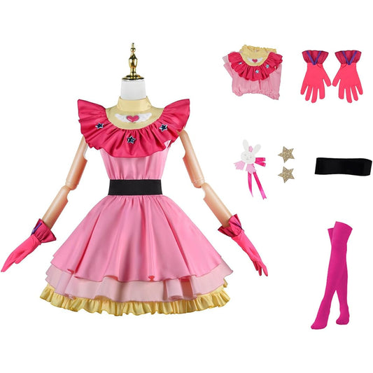 [Deniko] Halloween Cosplay Children's Oshiko Costume Ai Hoshino Disguise with Hair Ornament Cosplay Costume Cute Disguise Kids Costume Event Cultural Festival Party Play Party Birthday Present