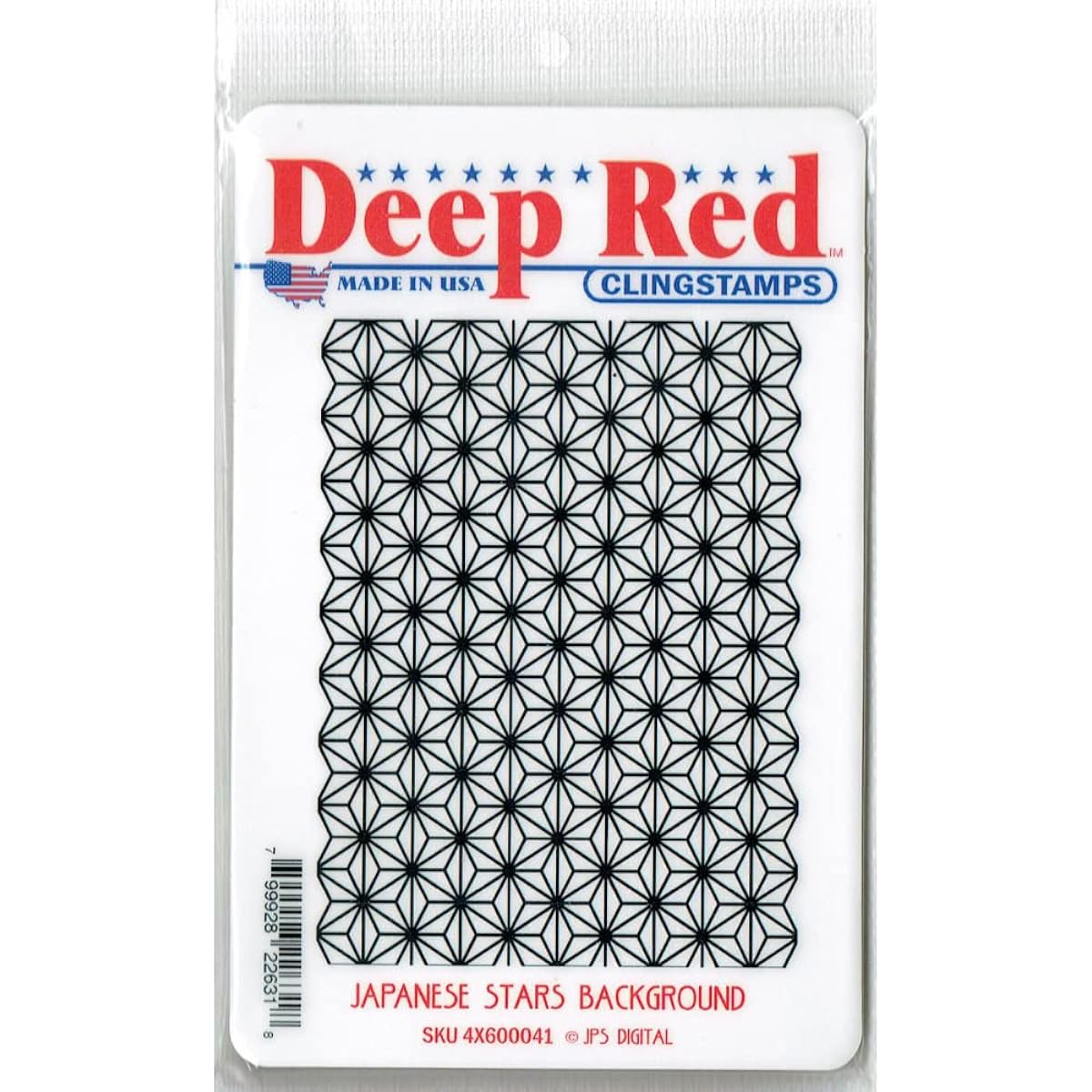 Deep Red Cling Stamp 3"X4"-Japanese Stars Background (parallel input product)