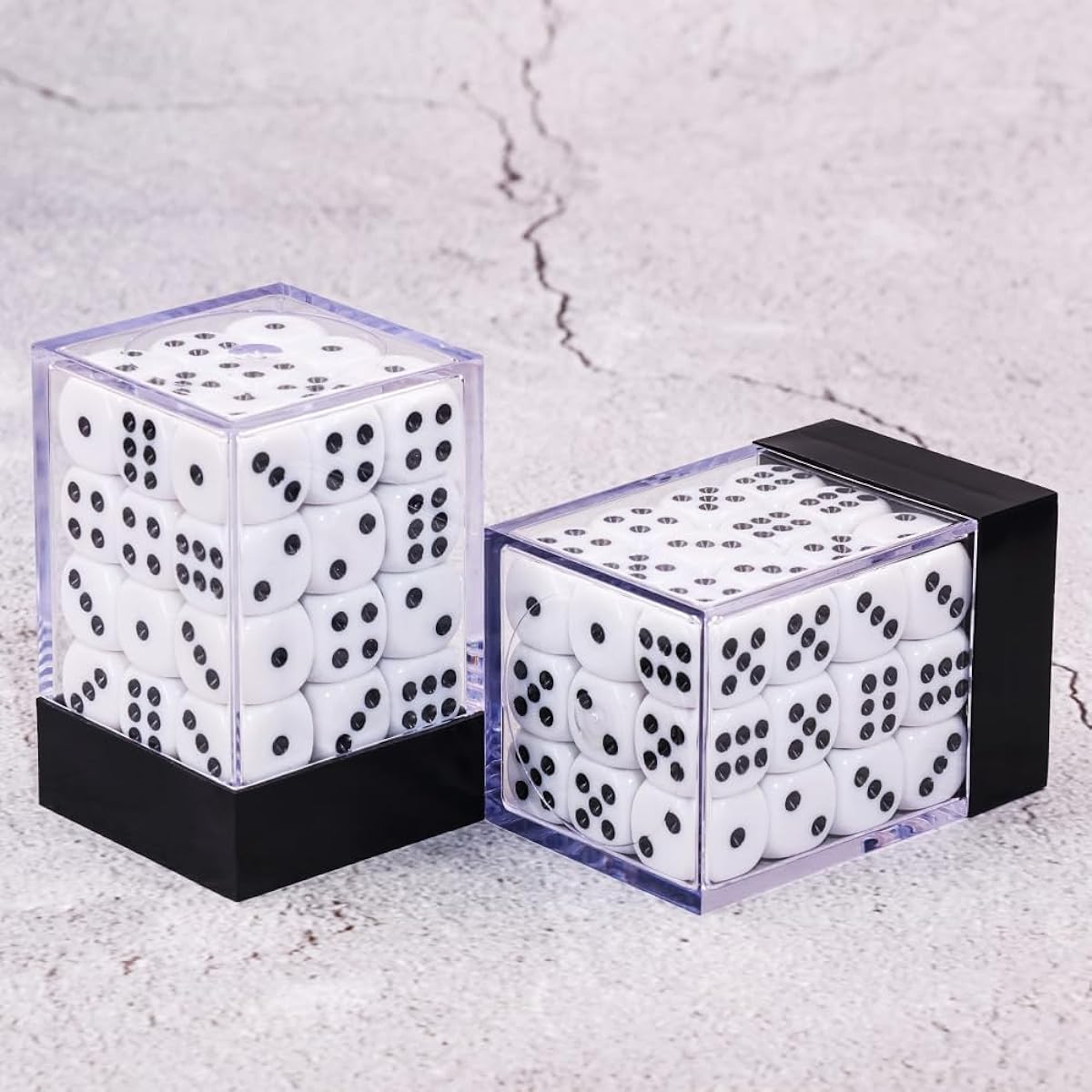 36 Pack 12mm 6 Sided Dice Set, Solid White Gaming Dice Set, 6 Sided Standard Color Dice for Tenji/Bunko/Math Education with Portable Plastic Box (White)