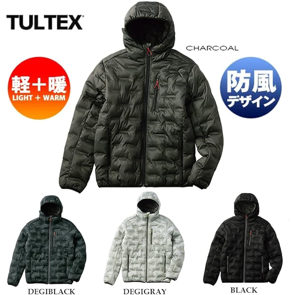 [EVERSOUL] TULTEX Filled Jacket, Zip Parka, Outerwear, Stretch Blouson, Windproof, Cold Protection, Warm, Heat Retention, Outdoor, Fluffy, Large Size, Men's