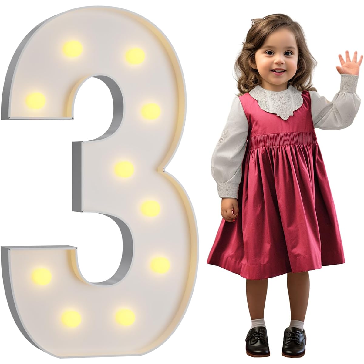 imprsv 4ft Marquee Light Up Numbers Letters Mosaic Numbers Gain Marquee Numbers Number 3 Balloons 13 Years Old 30th Birthday Decorations Party Decorations 30th Anniversary Decorations