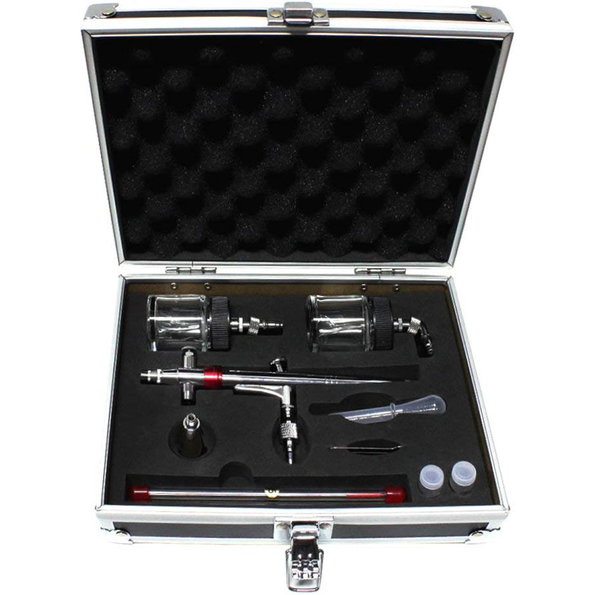 HUBEST Multipurpose 0.2/0.3/0.5mm Double Action Siphon/Gravity Feed Airbrush with Gravity Cup Siphon Suction Feed Bottle