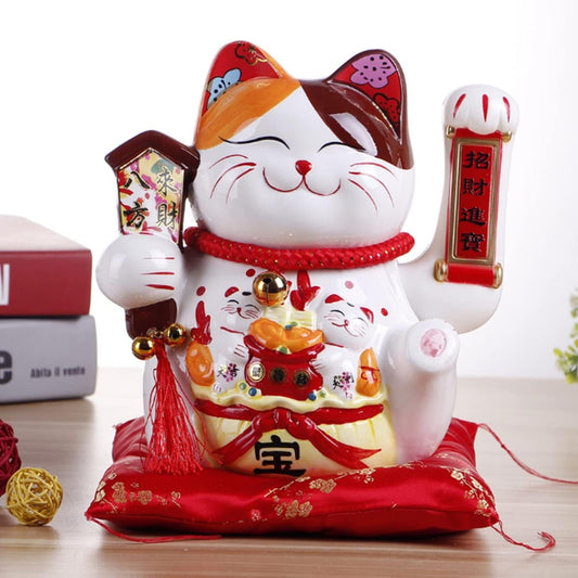 9" Large Ceramic Lucky Cat Desk Decoration Lucky Cat Collection Large Lucky Cat Coin Money Box Gift