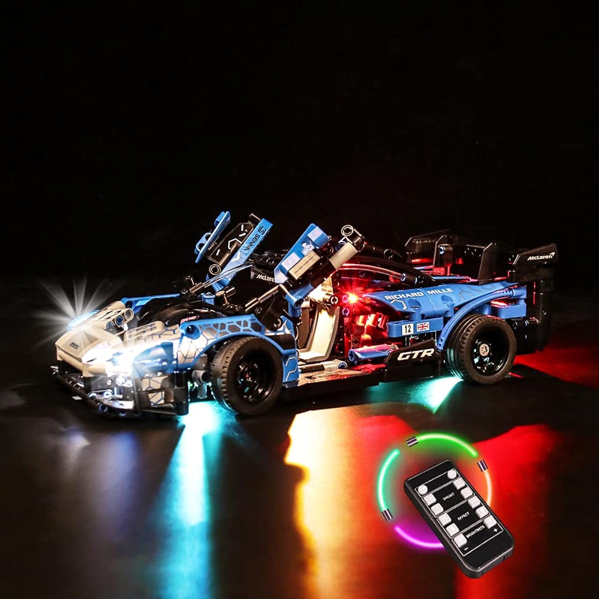 VONADO LED Light Kit for Lego McLaren Senna GTR 42123, Remote Control Lighting Compatible with Lego Technic Car (No Lego Model), Creative DIY Decorative Lights for McLaren Lego 42123 (Lights Only)