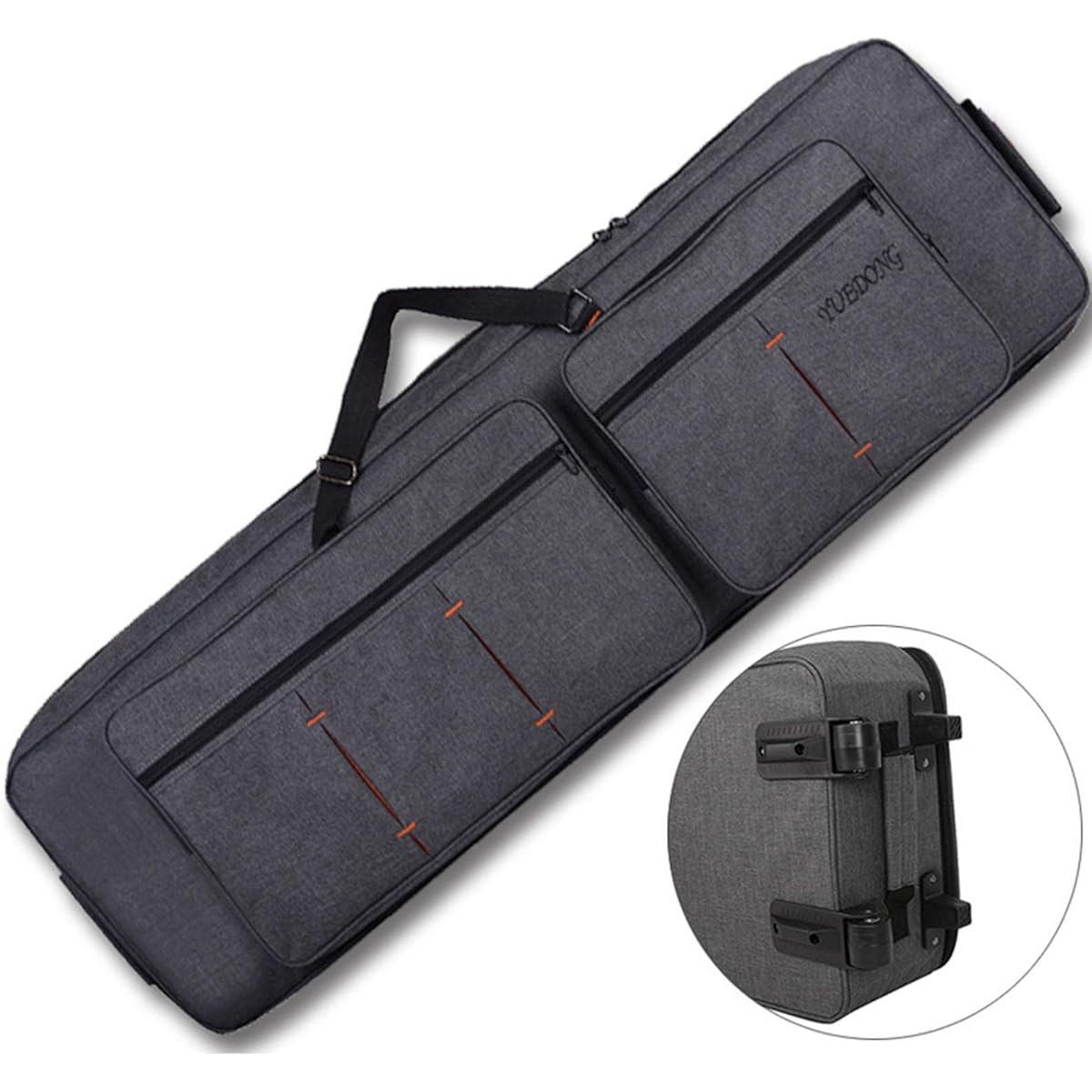 Dickly Waterproof Keyboard Bag Shockproof Durable 55.12x18.11inch Oxford Bag Lightweight Keyboard Case Portable Thick Keyboard Carrying Case, with Wheels