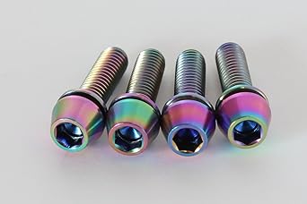 ANS Stem M5 x 18mm Titanium Bolt Set of 4 (Rainbow)