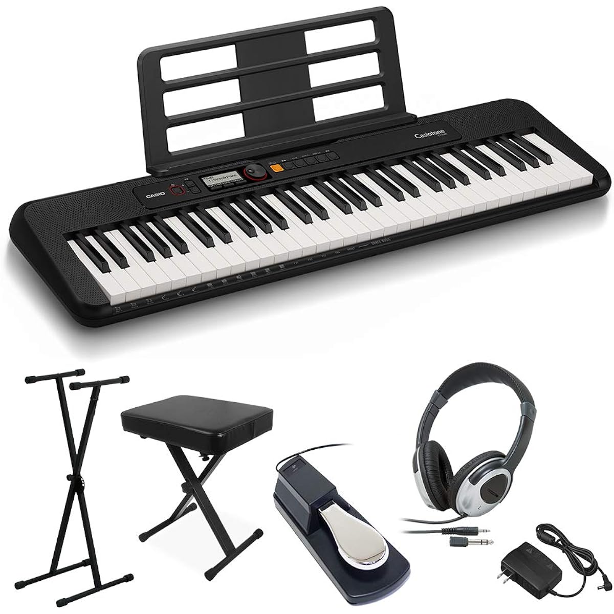 CASIO CT-S200 BK Stand, Chair, Headphones, Pedal Set 61 Keyboard Keyboard Electronic Piano