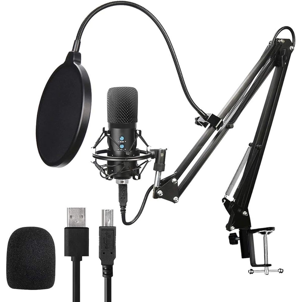 Microphone Professional Suspension Microphone Kit for Live Stream Broadcast Sound Recording Condenser Microphone Set