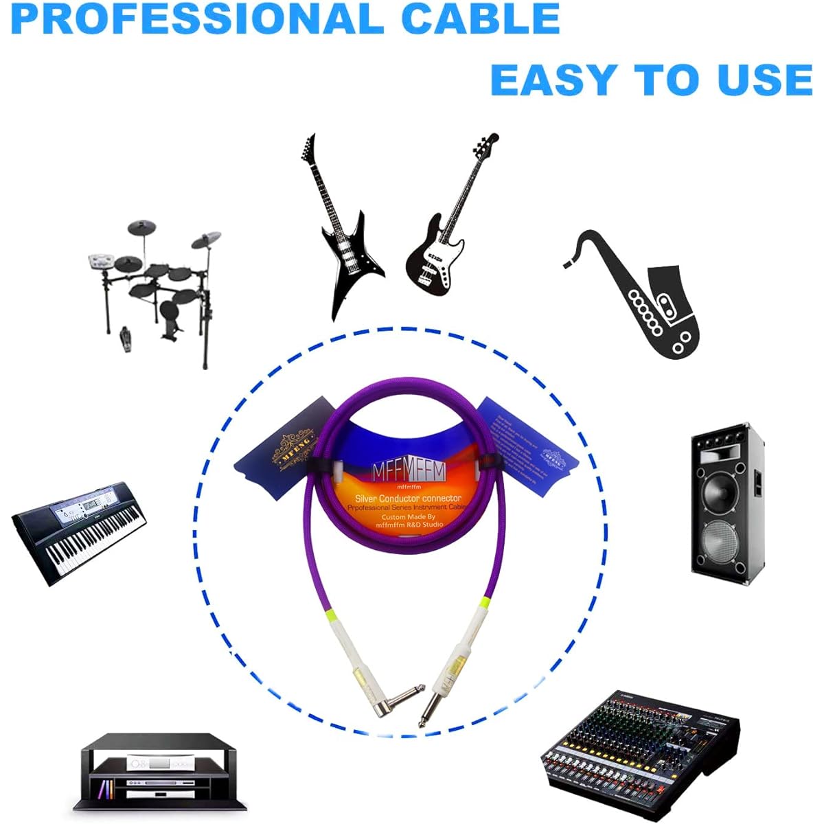Guitar Cable Cord Professional Instrument Cable Electric Guitar AMP Cord