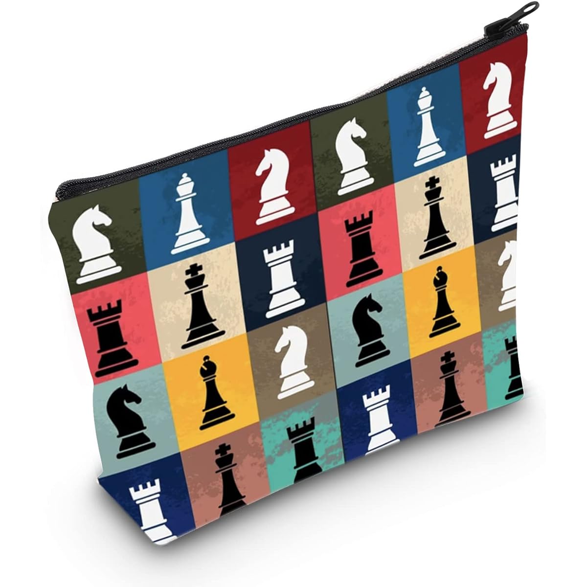 POFULL Chess Gifts Funny Gifts for Chess Players Chess Master Gifts Chess Pieces Board Game Enthusiasts Cosmetic Bags, Chess Bags
